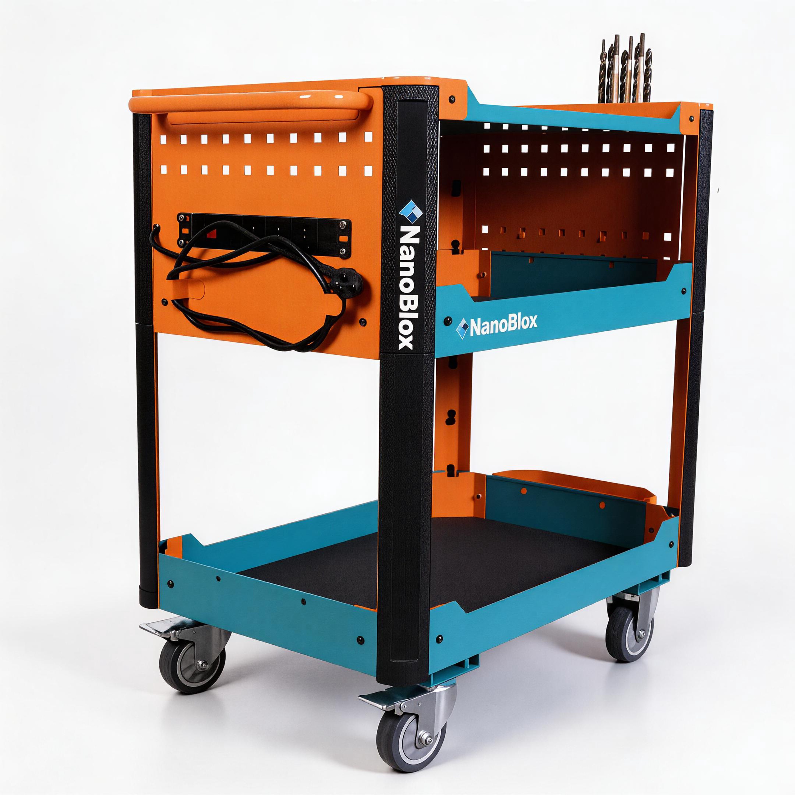 Nanoblox Metal Tool Cart for Workshop Storage Tool Cabinet - Image 2