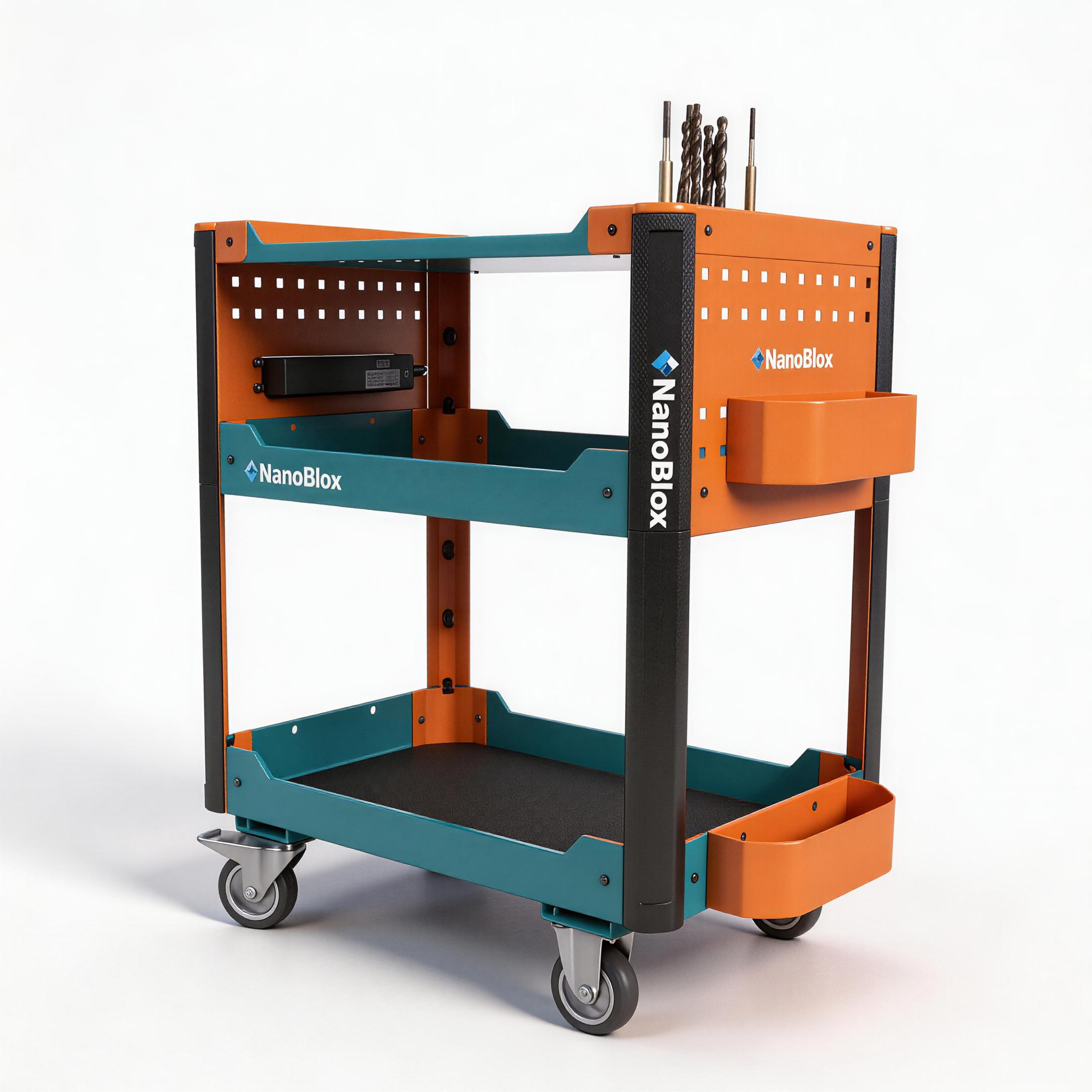 Nanoblox Metal Tool Cart for Workshop Storage Tool Cabinet - Image 4