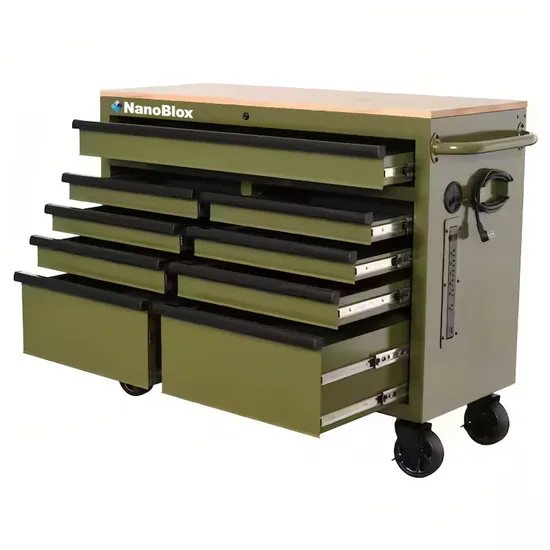 Nanoblox Lifing Green Panel Metal Drawers Rolling Tool Cabinets - Image 2