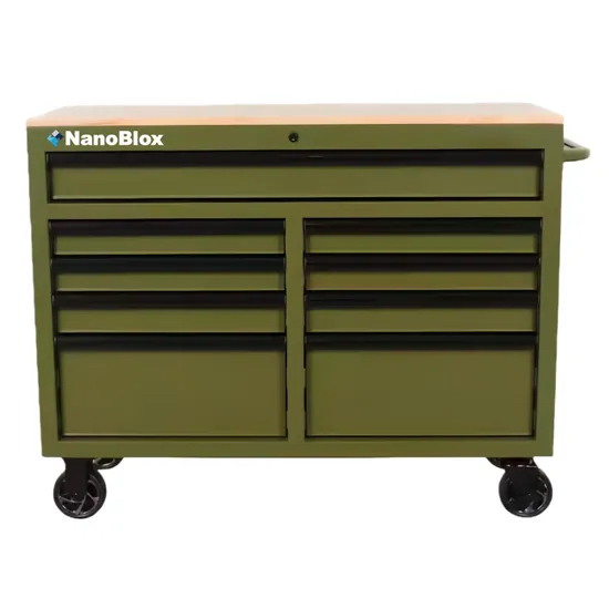 Nanoblox Lifing Green Panel Metal Drawers Rolling Tool Cabinets