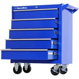 Nanoblox Stainless Steel Mobile Tool Box 8 Drawer Rolling Chest Removable Organizer