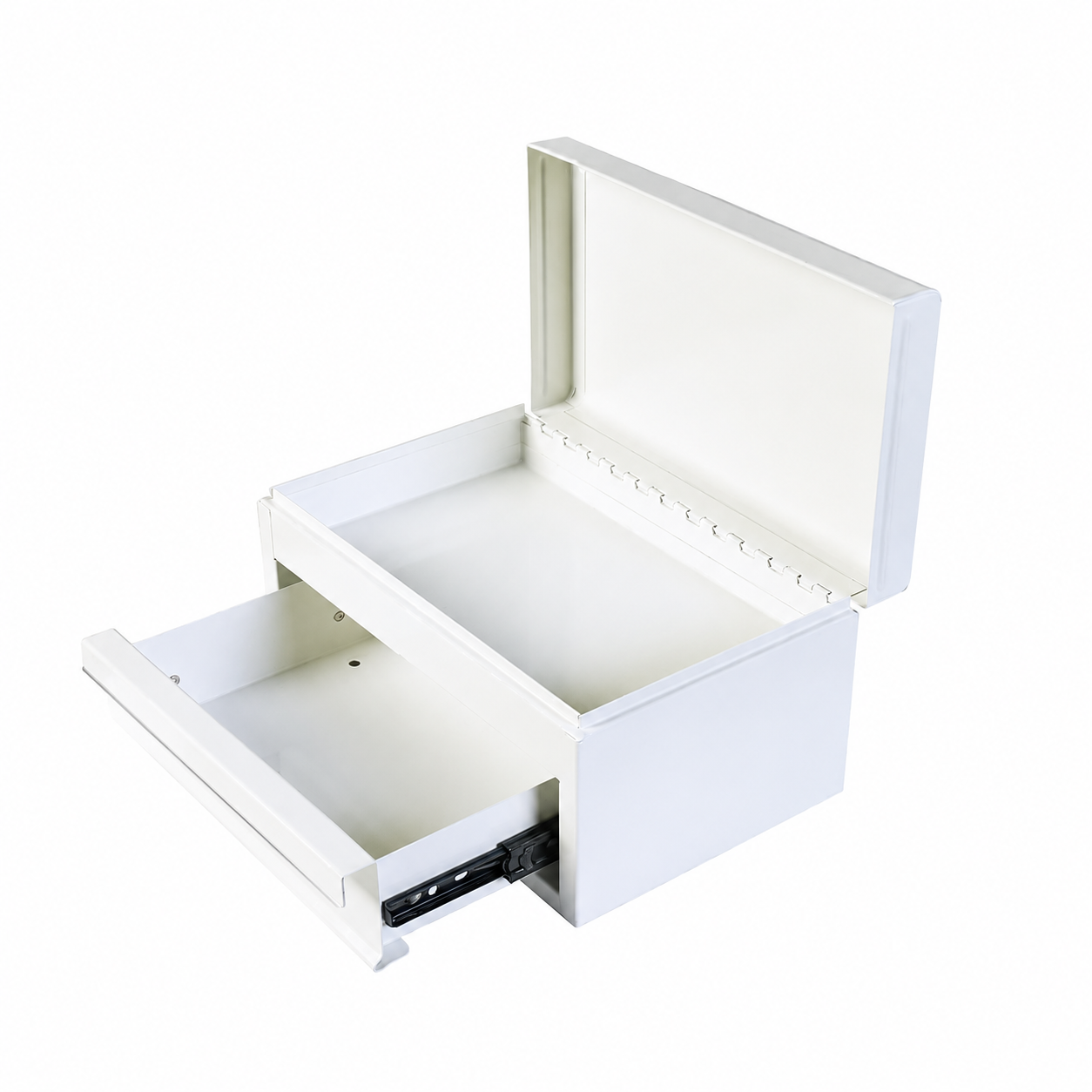 10.24-inch Mini Tool Box with Tray in White - Image 2