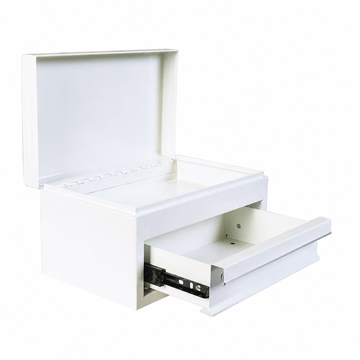 10.24-inch Mini Tool Box with Tray in White - Image 3