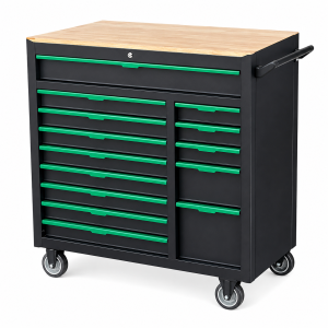 Nanoblox Stainless Steel Mobile Tool Box 14 Drawer Rolling Chest Removable Organizer